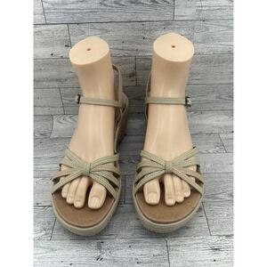 Clarks Artisan Collection Wedge Sandals Adjustable Strap Beige Size‎ 9M